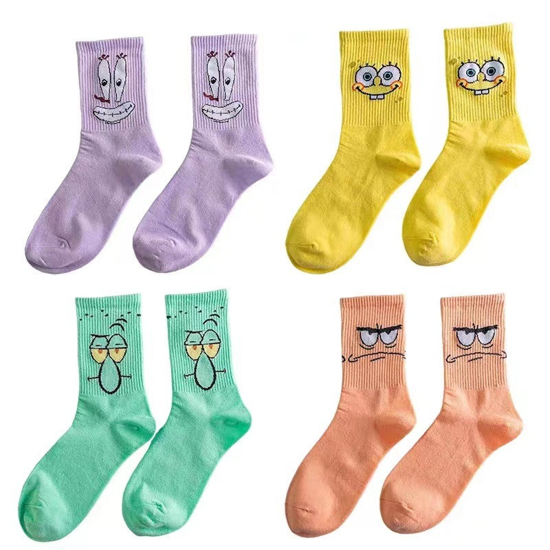 SpongeBob SquarePants Cartoon Long Socks – Colorful Socks