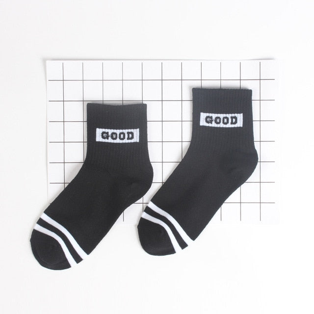 Harajuku Style Emoji Socks – Cute Cartoon Letters, Soft Cotton, Fun Short Ankle Design