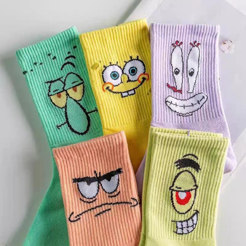 SpongeBob SquarePants Cartoon Long Socks – Colorful Socks
