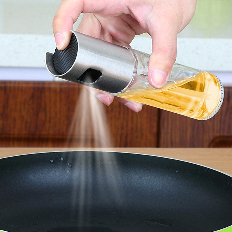 Stainless Steel Olive Oil Sprayer Bottle – Leak-Proof Pump Dispenser for Cooking, Grilling & BBQ