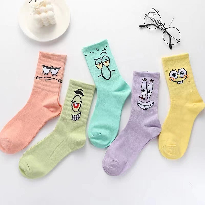 SpongeBob SquarePants Cartoon Long Socks – Colorful Socks