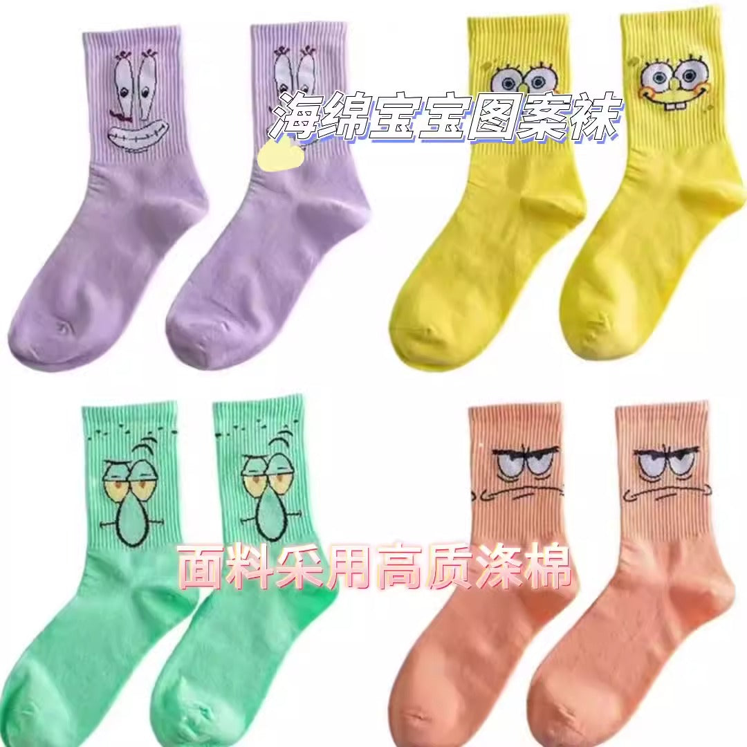 SpongeBob SquarePants Cartoon Long Socks – Colorful Socks