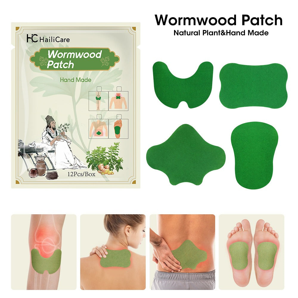 12pcs Herbal Pain Relief Stickers – Wormwood Body Patches for Back, Neck & Joint Discomfort