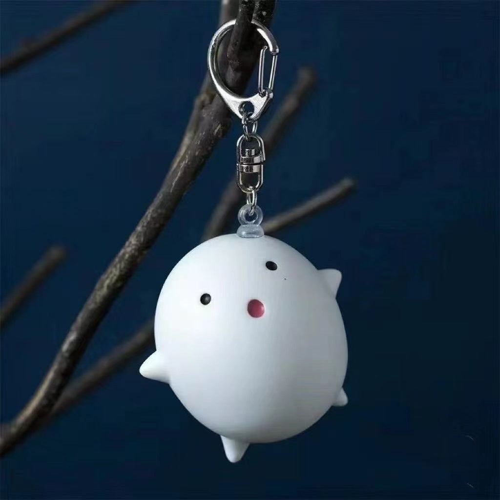 White Spirit Totoro Keychain – Ghibli-Inspired Pendant for Bags & Keys