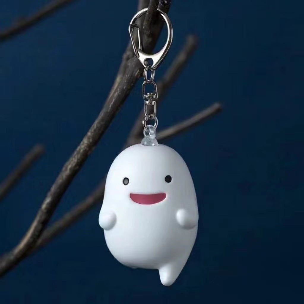 White Spirit Totoro Keychain – Ghibli-Inspired Pendant for Bags & Keys