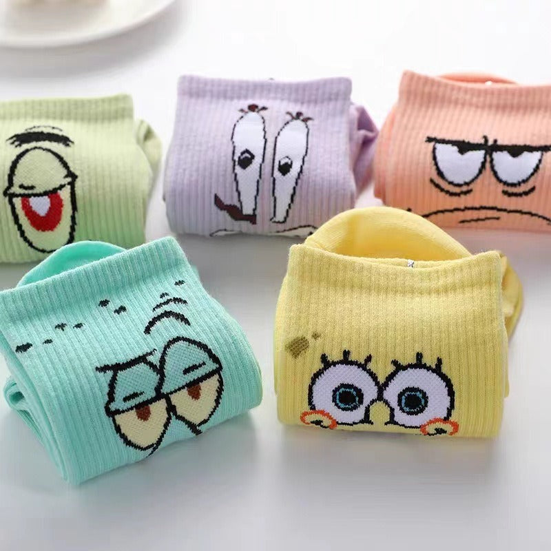 SpongeBob SquarePants Cartoon Long Socks – Colorful Socks