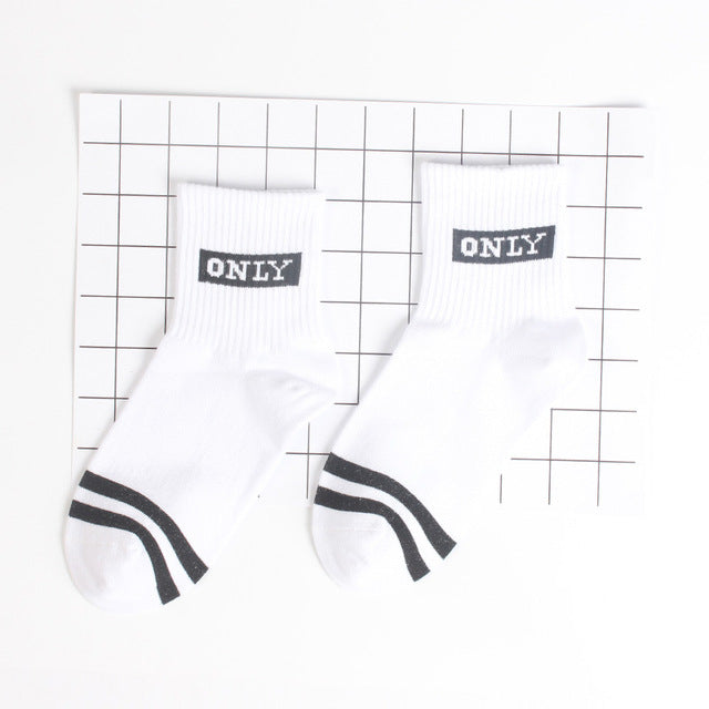 Harajuku Style Emoji Socks – Cute Cartoon Letters, Soft Cotton, Fun Short Ankle Design