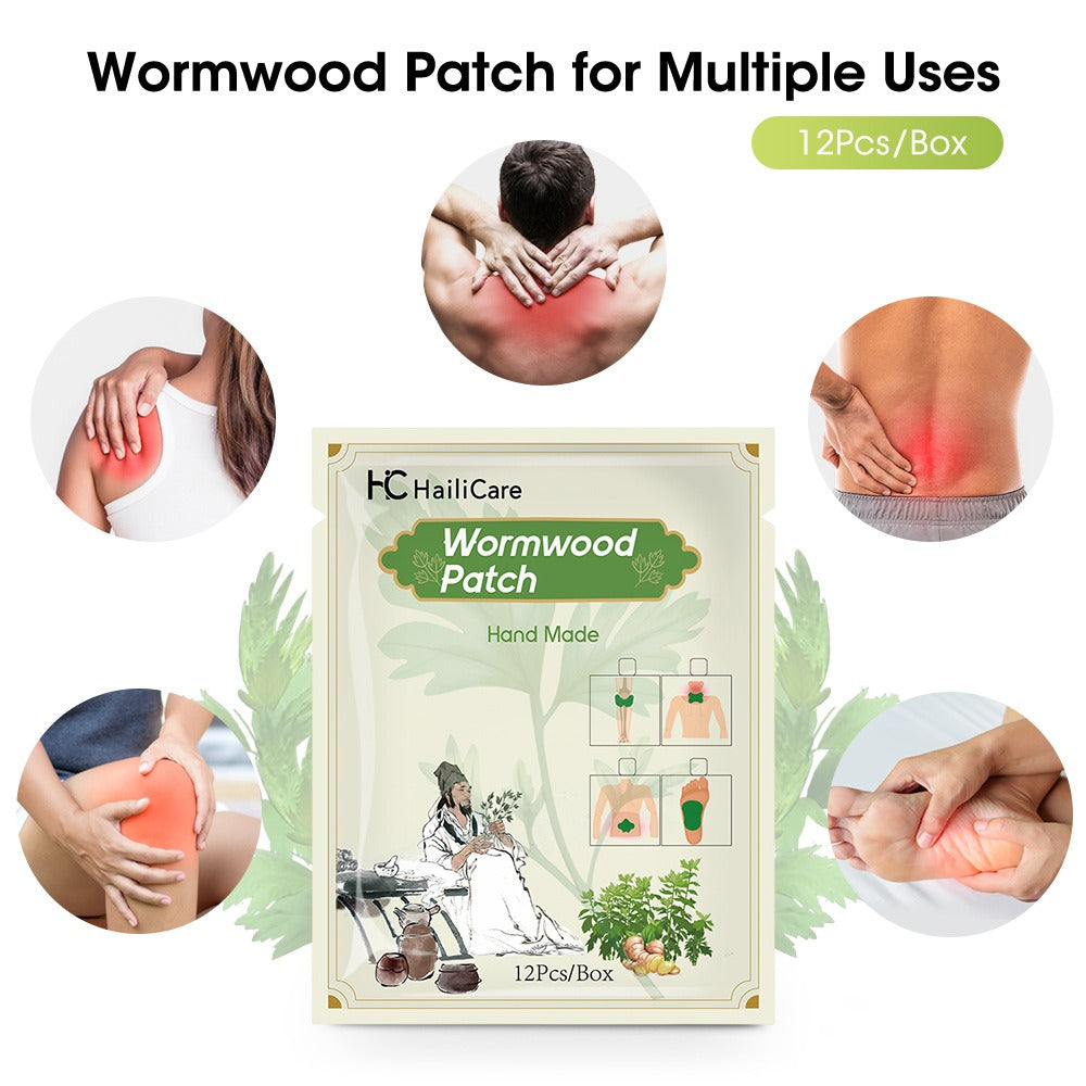 12pcs Herbal Pain Relief Stickers – Wormwood Body Patches for Back, Neck & Joint Discomfort