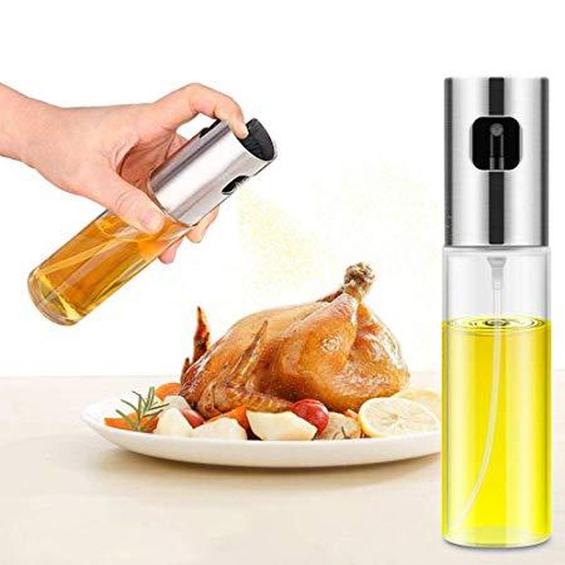 Stainless Steel Olive Oil Sprayer Bottle – Leak-Proof Pump Dispenser for Cooking, Grilling & BBQ