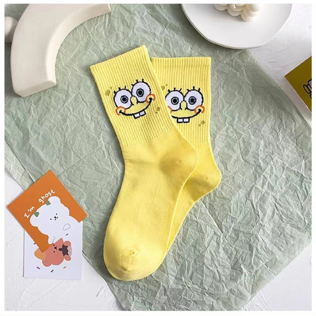 SpongeBob SquarePants Cartoon Long Socks – Colorful Socks