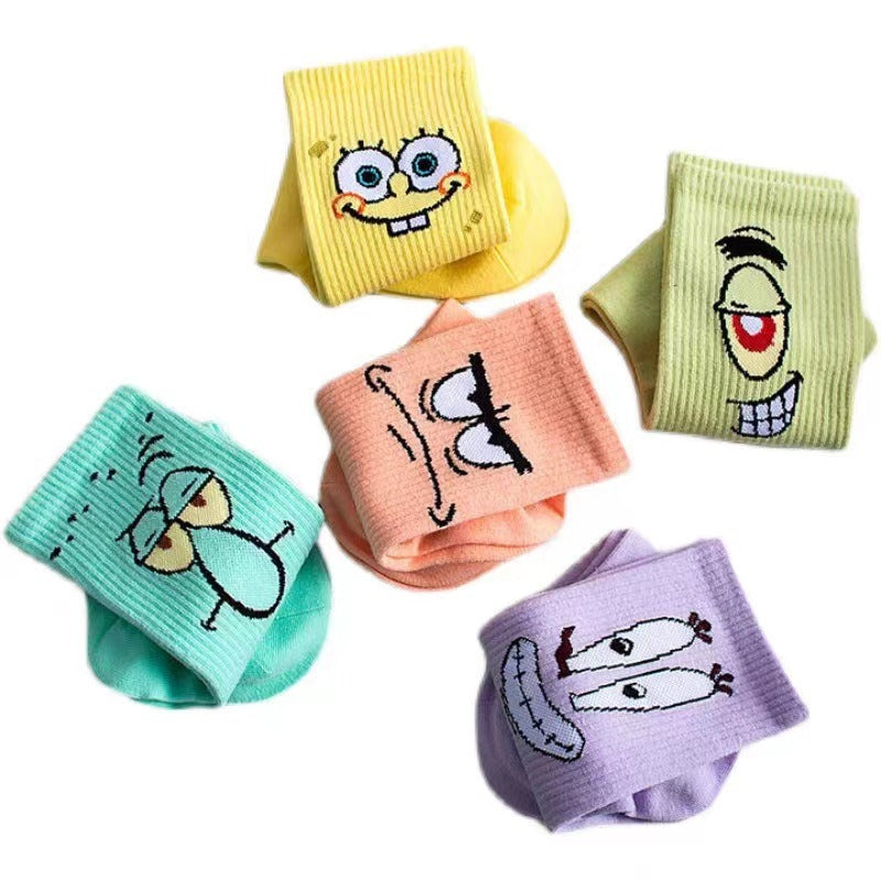 SpongeBob SquarePants Cartoon Long Socks – Colorful Socks
