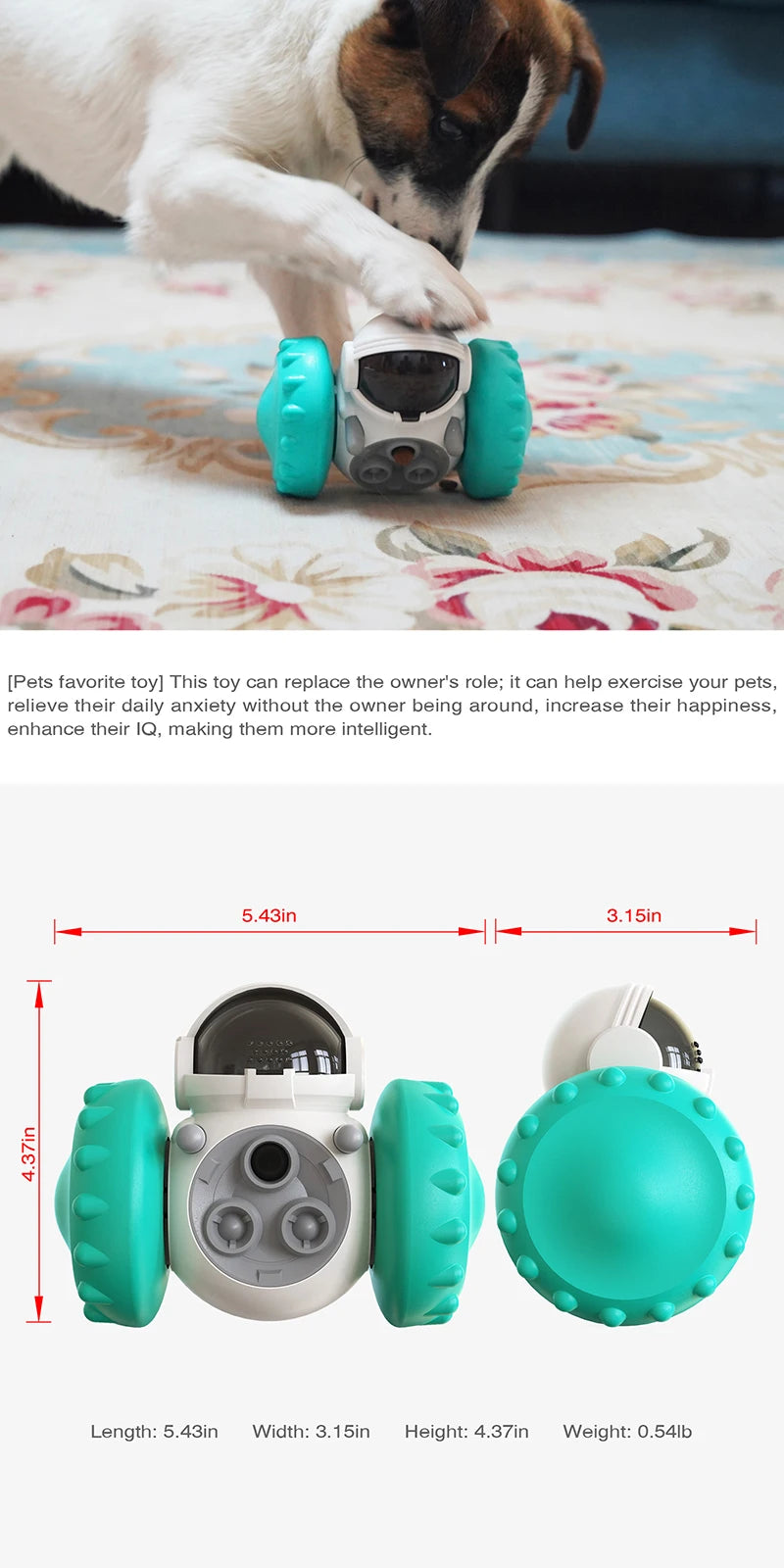 Dog Treat Leaking Toy Pet Puzzle Interactive Tumbler Toy Puppy Cat Slow Food Feeder Dispenser Dog Training Supplies