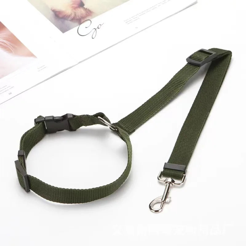 Solid Color 2 in 1 Pet Car Seat Belt Lead Leash BackSeat Safety Belt Adjustable Harness for Kitten Dogs Collar Pet Accessories