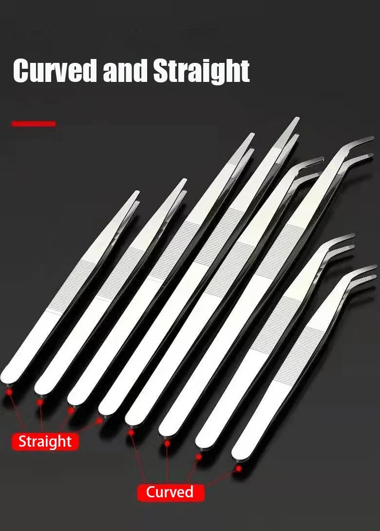 48cm Stainless Steel Tweezers Fish Tank Aquatic Plants Aqaurium Tool Water Plant Curved Pliers Birds Reptile Feeding Tongs