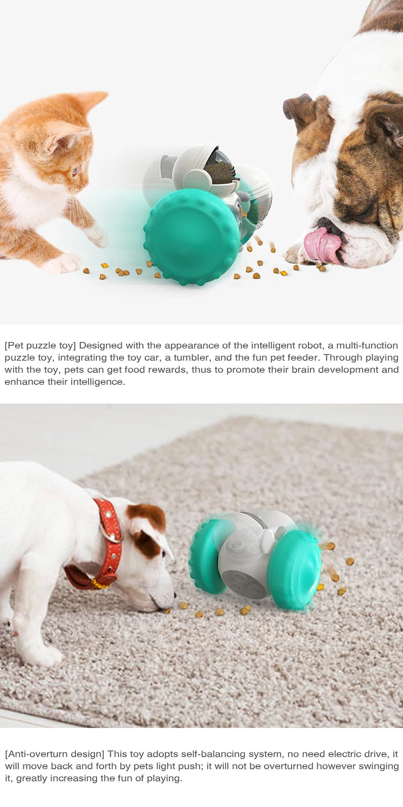 Dog Treat Leaking Toy Pet Puzzle Interactive Tumbler Toy Puppy Cat Slow Food Feeder Dispenser Dog Training Supplies