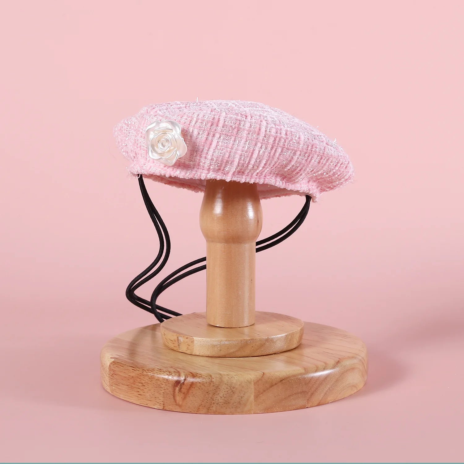 1pc Elegant Pet Princess Outfit Set - Chic Beret, Pearl Bow & Floral Bib for Cats and Small Dogs