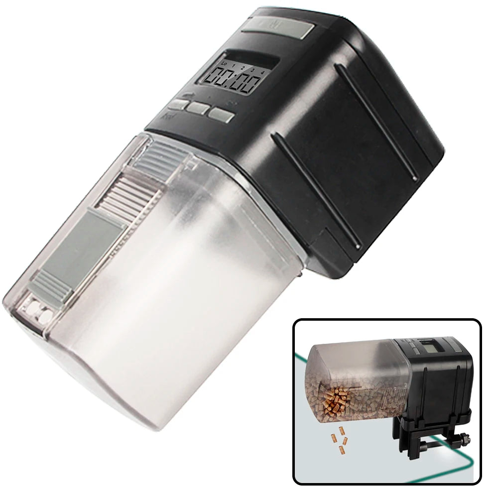 Automatic Fish Feeder Smart Fish Food Dispensers with LCD Indicates Aquarium Timer Smart Aquarium Feeder Power Saving