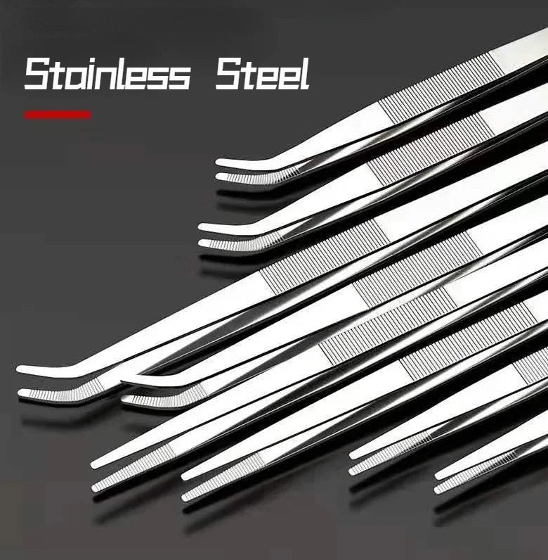 48cm Stainless Steel Tweezers Fish Tank Aquatic Plants Aqaurium Tool Water Plant Curved Pliers Birds Reptile Feeding Tongs