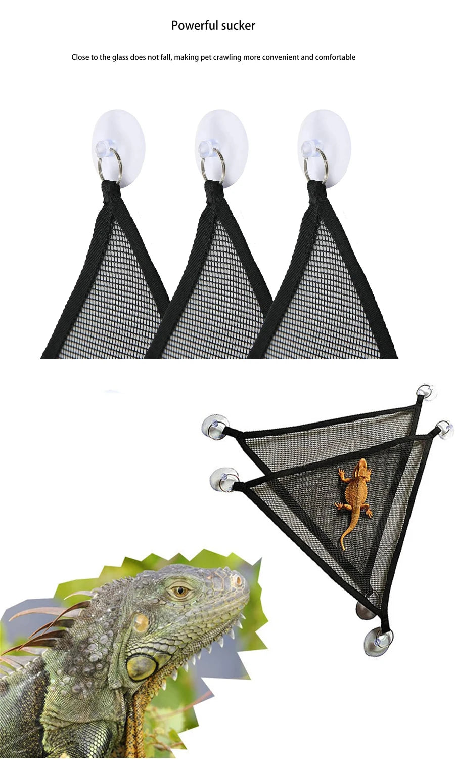 2Pcs Bearded Dragon Lizard Hammock - Breathable Mesh Geckos Hammock Reptile Hammock, Suitable for Lguanas, Axolotls, Anoles, Gec